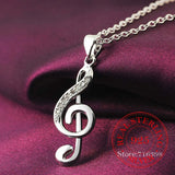 Music Rhythm Pendant Necklace 925 Silver Wedding Jewelry Lady Engagement Party