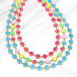Enamel Smile Face Necklaces Rainbow Smile Choker For Women