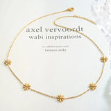 Stainless Steel Daisy Charms Necklace for Girls Plated Waterproof Collar