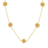 Stainless Steel Daisy Charms Necklace for Girls Plated Waterproof Collar