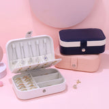Portable Jewelry Box Organizer Display Travel Case Boxes Button