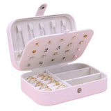 Portable Jewelry Box Organizer Display Travel Case Boxes Button
