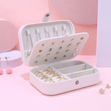 Portable Jewelry Box Organizer Display Travel Case Boxes Button