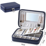 Portable Jewelry Box Organizer Travel Case Zipper Storage Display Leather