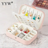 Portable Jewelry Box Organizer Travel Case Leather Storage