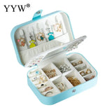 Portable Jewelry Box Organizer Travel Case Leather Storage