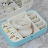 Portable Jewelry Box Organizer Travel Case Leather Storage