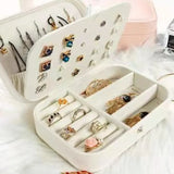 Portable Jewelry Box Organizer - Leather Storage
