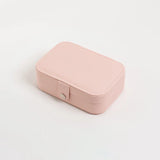 Portable Jewelry Box Organizer Display Travel Jewelry Case Button Leather