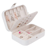 Portable Jewelry Box Organizer Display Travel Jewelry Case Button Leather