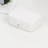 Portable Jewelry Box Organizer Display Travel Jewelry Case Button Leather