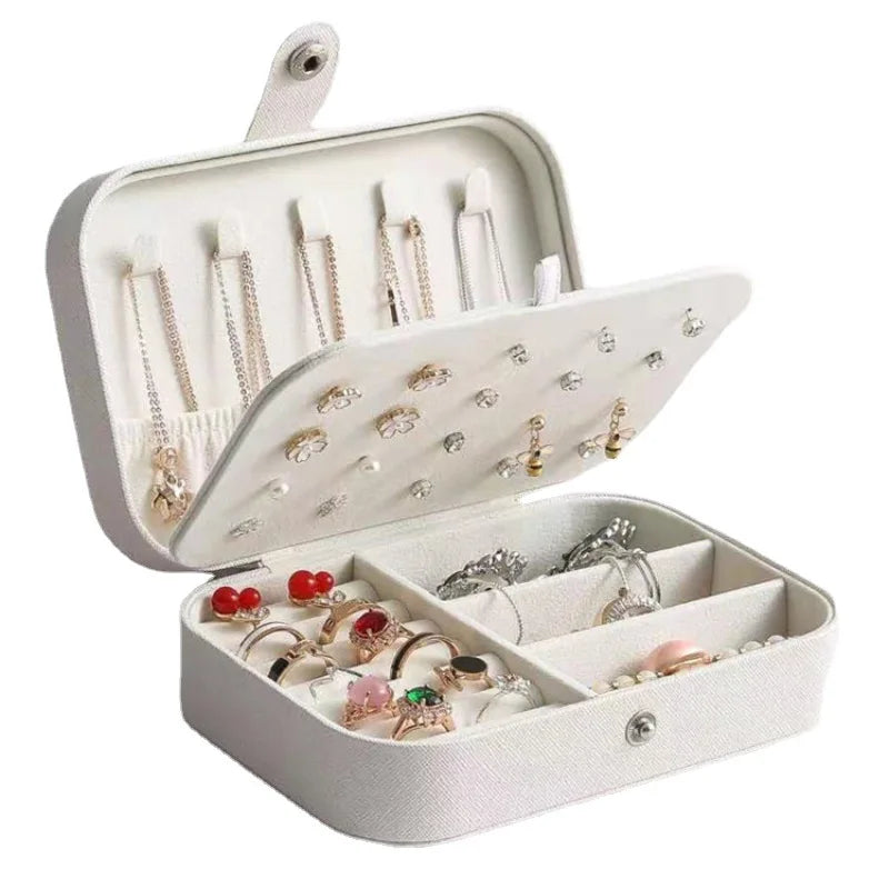 Portable Jewelry Box Organizer - Leather Storage