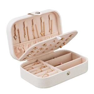 Travel Jewelry Case Button Leather Organizer
