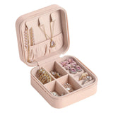 Portable Jewelry Storage Box Candy Leather Organizer Zipper Case