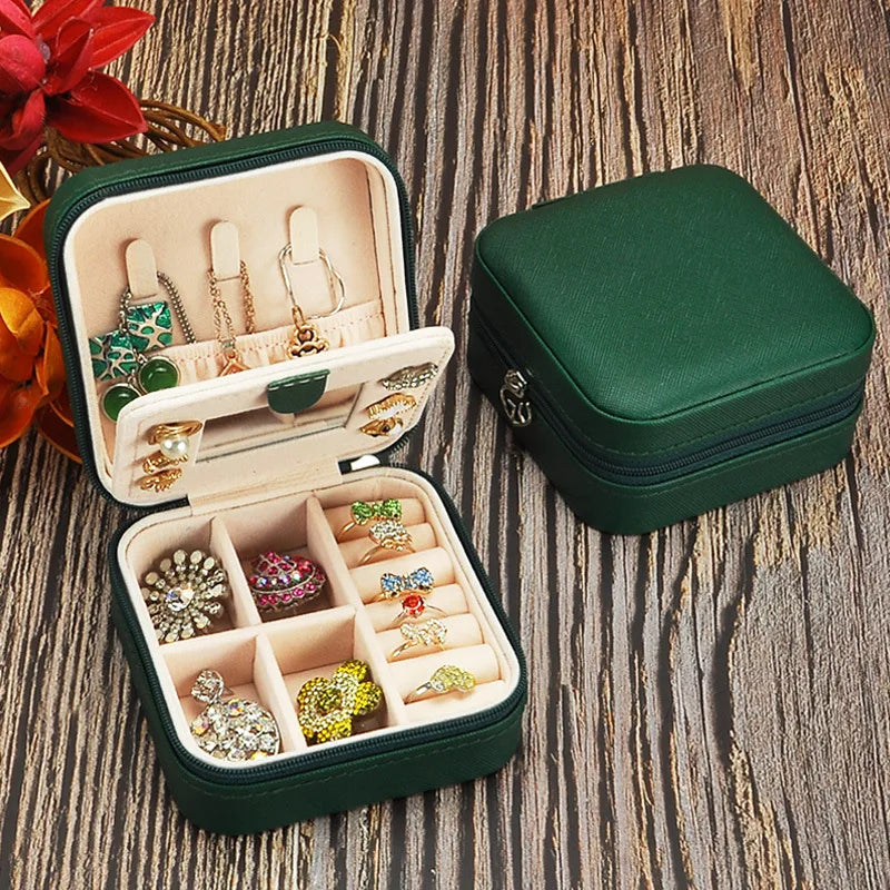 Waterproof Leather Jewelry Storage Box Ring Holder