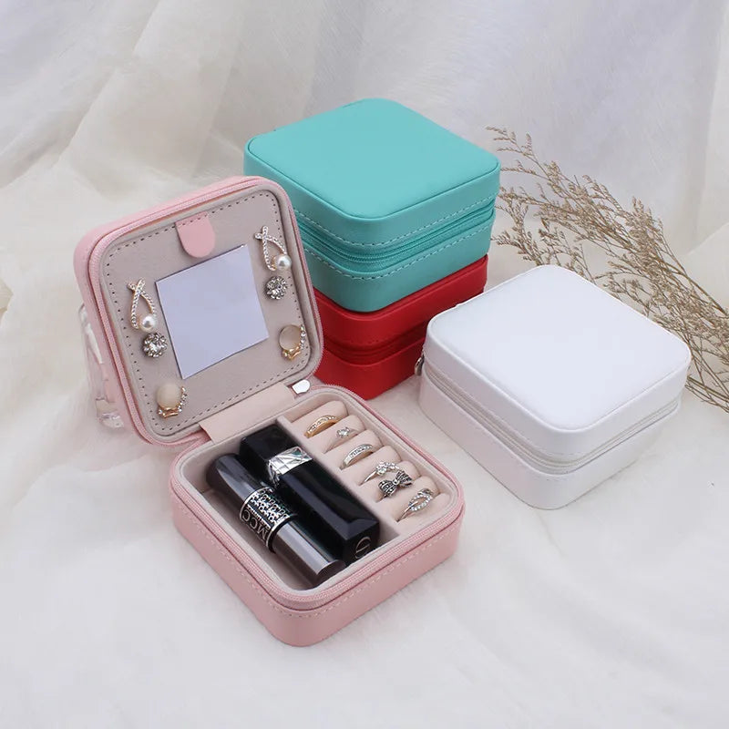 Waterproof Leather Jewelry Storage Box Ring Holder