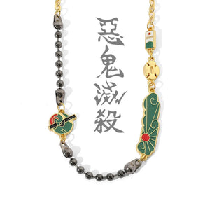 Punk Demon Slayer Necklace Tanjirou Chain Cosplay