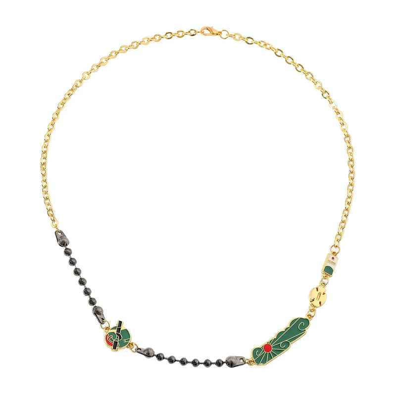 Punk Demon Slayer Necklace Tanjirou Chain Cosplay