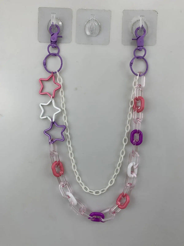 Punk Rock Rainbow Resin Chain Waist Chain Men Women Key Chain