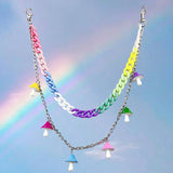 Punk Rock Rainbow Resin Chain Waist Chain Men Women Key Chain