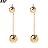 Punk Style Metal Beads Long Drop Earrings Statement Jewelry