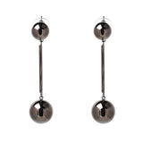 Punk Style Metal Beads Long Drop Earrings Statement Jewelry