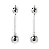 Punk Style Metal Beads Long Drop Earrings Statement Jewelry