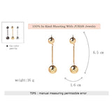 Punk Style Metal Beads Long Drop Earrings Statement Jewelry