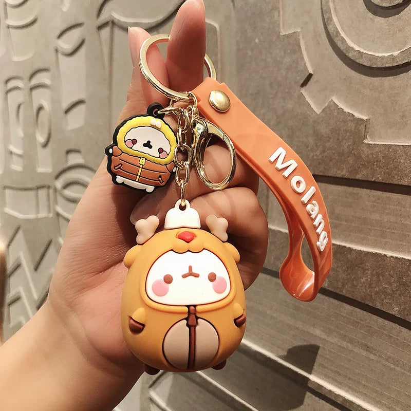 Rabbit Cartoon Keychain PVC Doll Hanging Decor Keyring