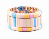 Colorful Enamel Tile Bracelet Bohemian Bangle