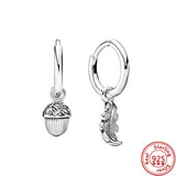 925 Silver Bee Flowers Feather Zircon Heart Earrings