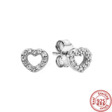 925 Silver Big Heart CZ Zircon Earrings, Women's Fine Jewelry