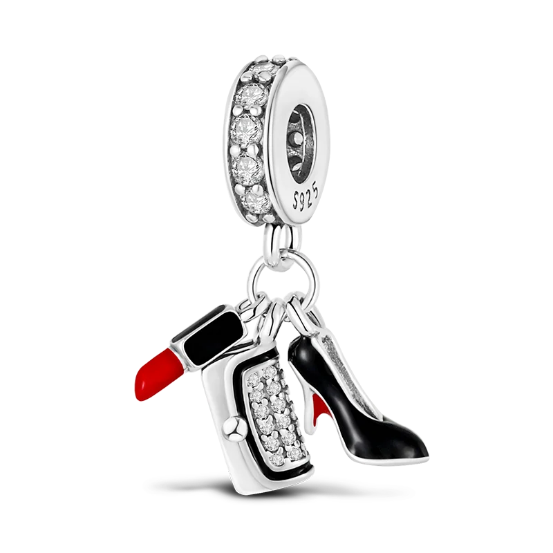 Red Series Charm Beads 925 Sterling Silver Fit Women Bracelet Pendant