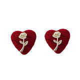 Red Velvet Earrings Festive Light Fashionable Earrings