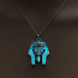 Glow In The Dark Buddha Head Pendant Necklace Retro Charm Luminous Jewelry