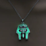Glow In The Dark Buddha Head Pendant Necklace Retro Charm Luminous Jewelry