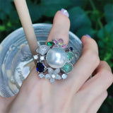 Exaggerated Freshwater Pearl Wedding Band Rings for Women