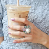 Exaggerated Freshwater Pearl Wedding Band Rings for Women