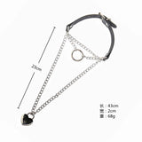 Retro Personalized Ladies Necklace PU Leather Love Ring O Neck Necklace