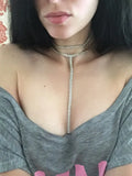 Double Choker Necklaces Lariat Chain 90s Collier Women Chocker Statement