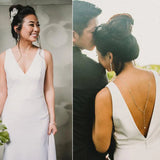 Rhinestone Inlaid Long Bridal Back Chain Wedding Jewelry Necklace