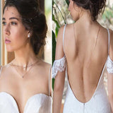 Rhinestone Inlaid Long Bridal Back Chain Wedding Jewelry Necklace