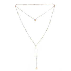 Rhinestone Inlaid Long Bridal Back Chain Wedding Jewelry Necklace