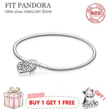 S925 Heart Castle Clasp Bone Bracelet Women Charm Jewelry Gift