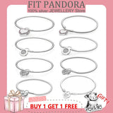 S925 Heart Castle Clasp Bone Bracelet Women Charm Jewelry Gift