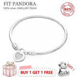 S925 Heart Castle Clasp Bone Bracelet Women Charm Jewelry Gift