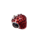 Seeded Strawberry Fruit Charm 925 Silver Jewelry Fits Beads Bracelets Woman DIY