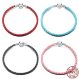 925 Silver Leather Bracelet with Buckle - DIY Jewelry