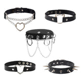 Sexy PU Collar Bound Punk Rock Gothic Neck Chains For Girl Cosplay Choker