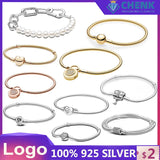 Silver Bracelet Original Beads Logo Heart Butterfly Bracelet